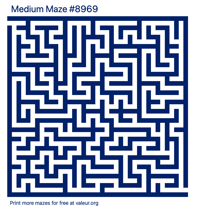 Free Printable Medium Maze number 8969