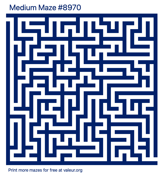 Free Printable Medium Maze number 8970
