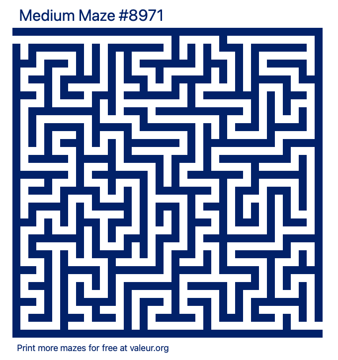 Free Printable Medium Maze number 8971