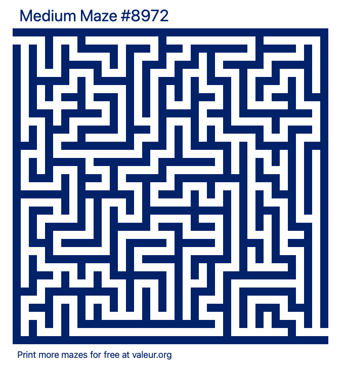 Free Printable Medium Maze number 8972