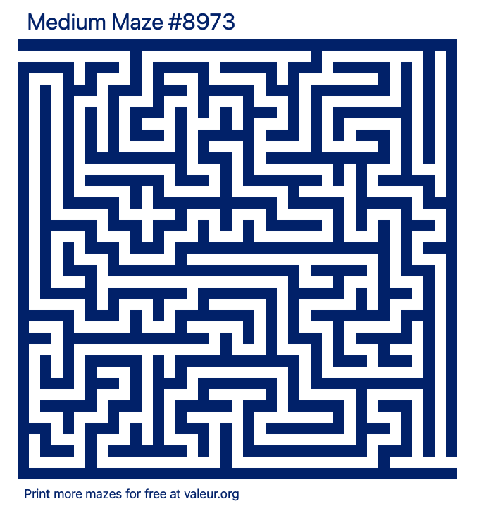 Free Printable Medium Maze number 8973