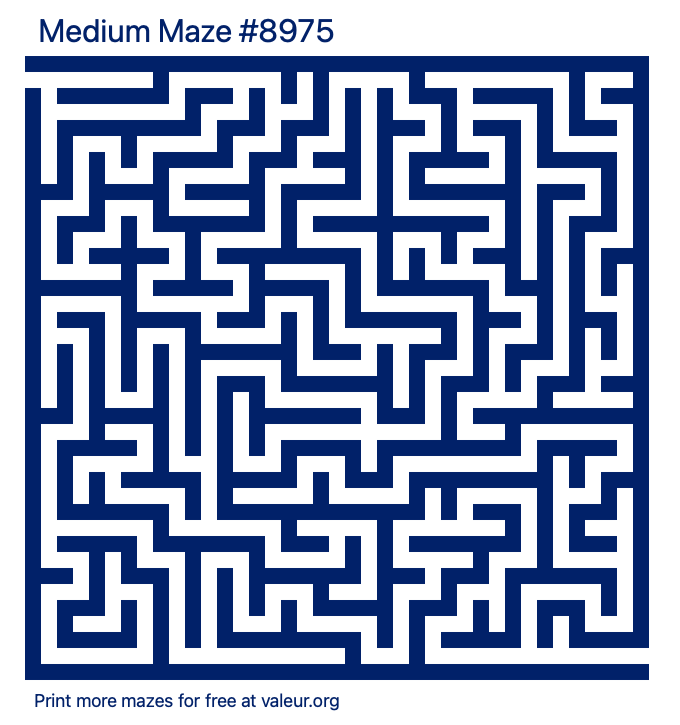 Free Printable Medium Maze number 8975
