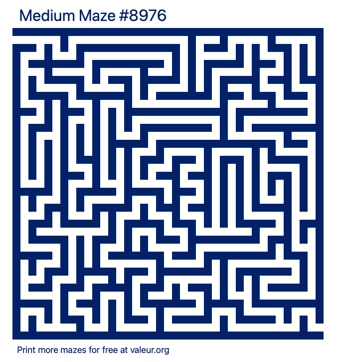 Free Printable Medium Maze number 8976