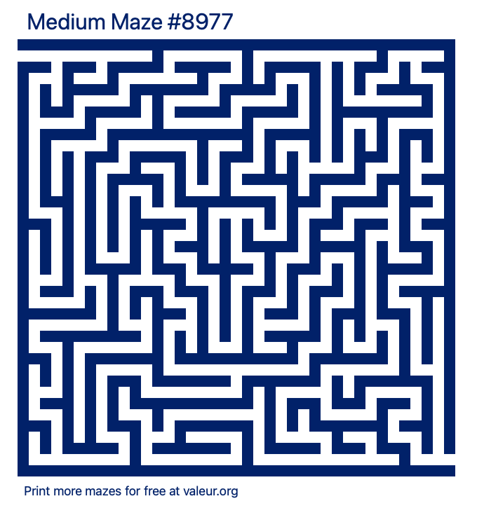 Free Printable Medium Maze number 8977