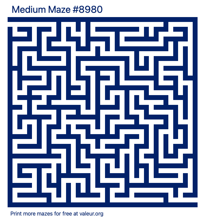 Free Printable Medium Maze number 8980