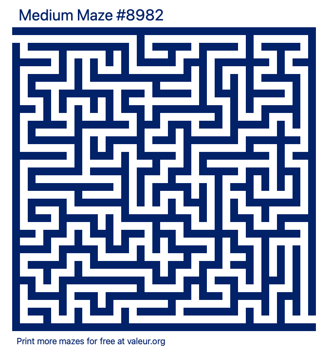 Free Printable Medium Maze number 8982