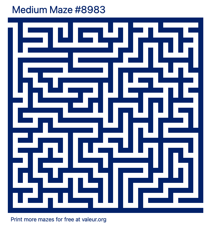 Free Printable Medium Maze number 8983