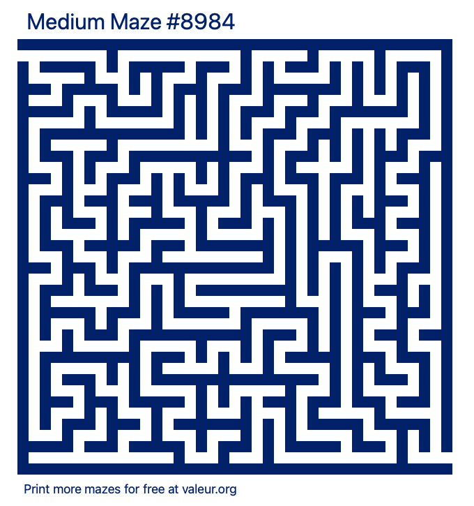 Free Printable Medium Maze number 8984