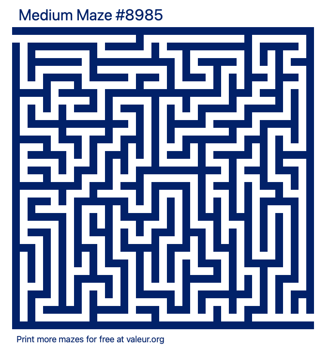 Free Printable Medium Maze number 8985