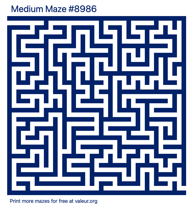 Free Printable Medium Maze number 8986