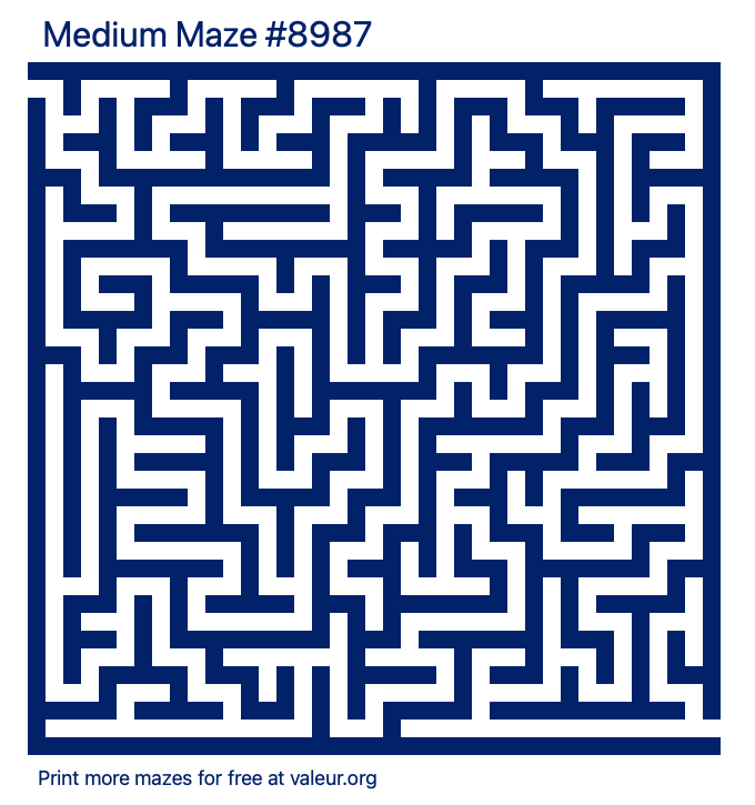 Free Printable Medium Maze number 8987