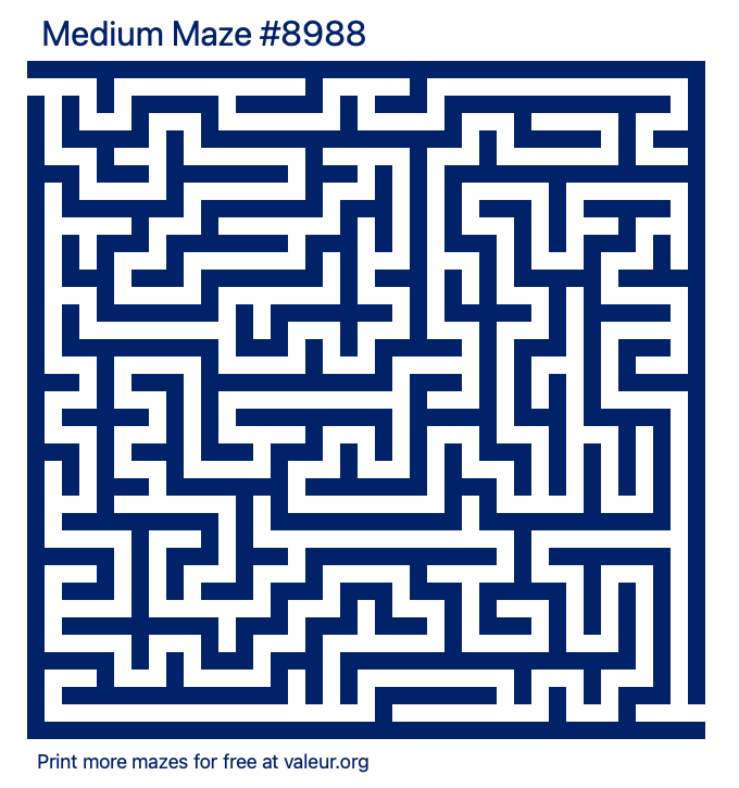 Free Printable Medium Maze number 8988