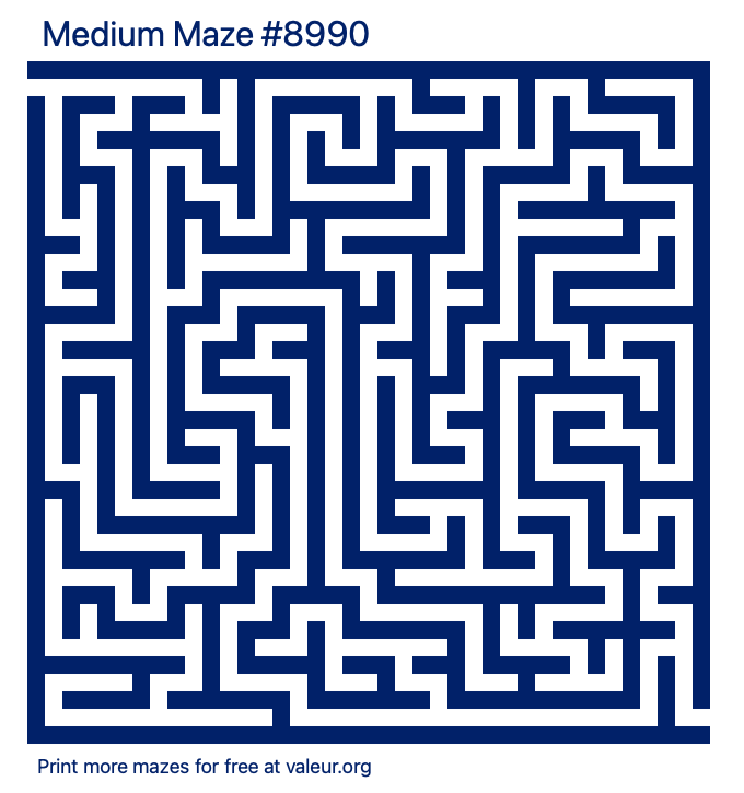 Free Printable Medium Maze number 8990