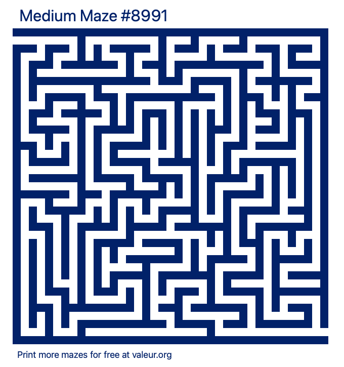 Free Printable Medium Maze number 8991