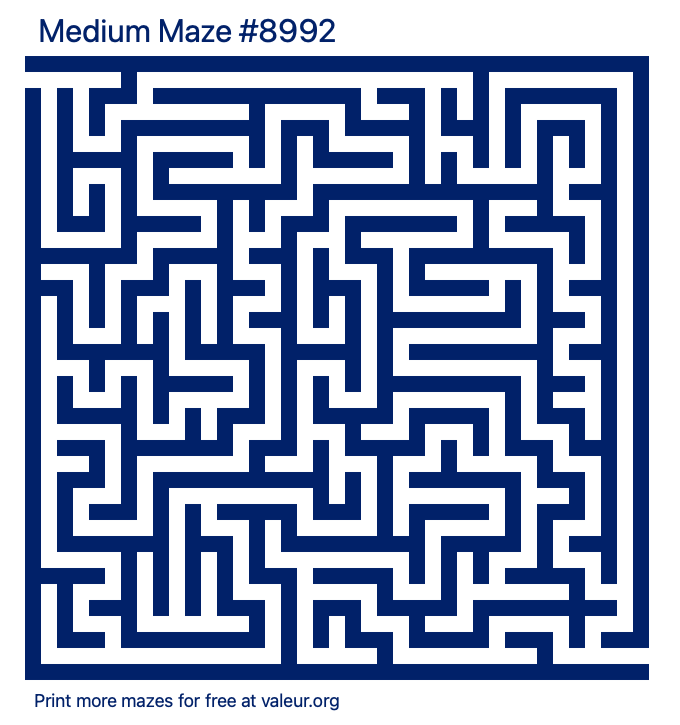 Free Printable Medium Maze number 8992