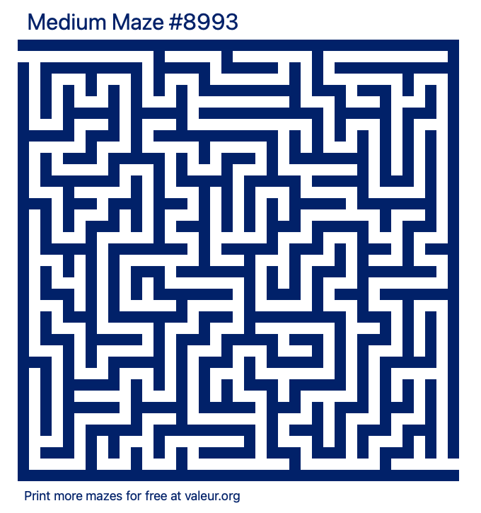 Free Printable Medium Maze number 8993