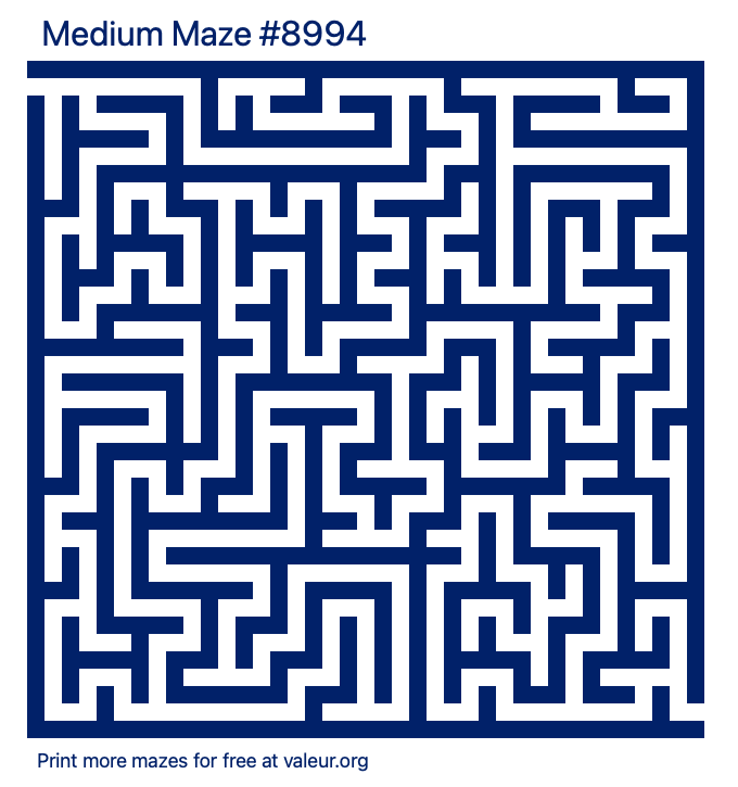 Free Printable Medium Maze number 8994