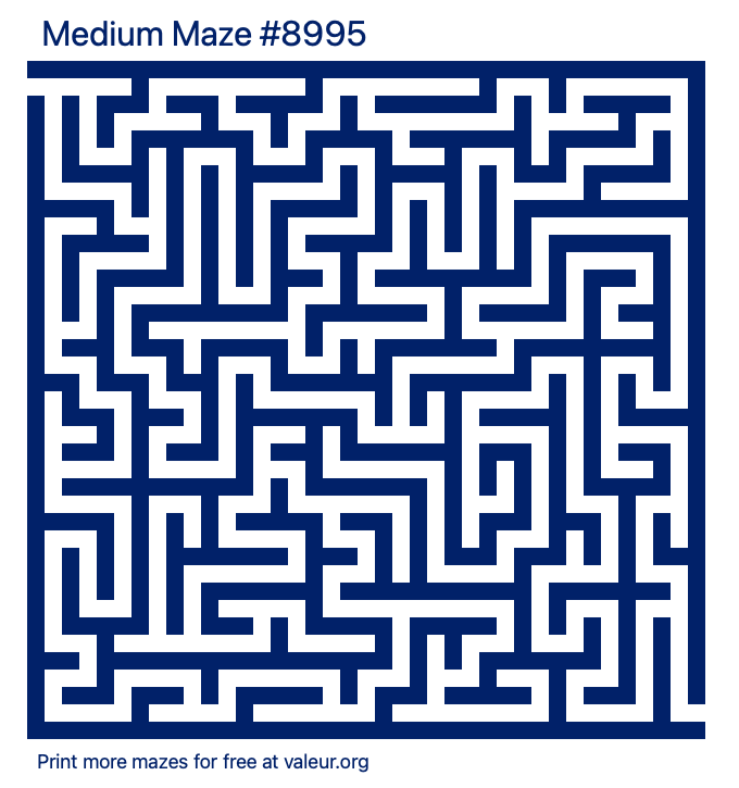 Free Printable Medium Maze number 8995