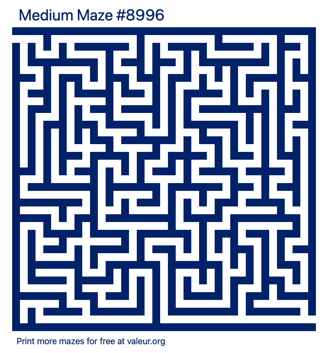 Free Printable Medium Maze number 8996