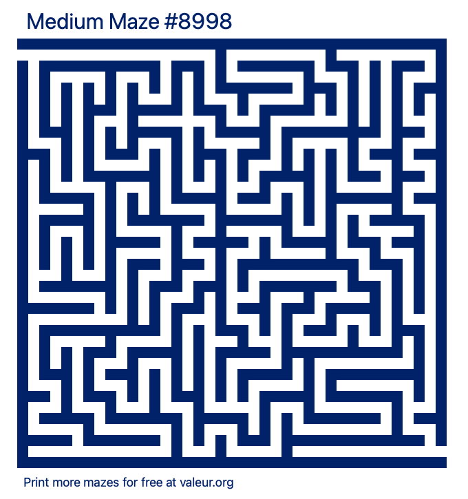 Free Printable Medium Maze number 8998