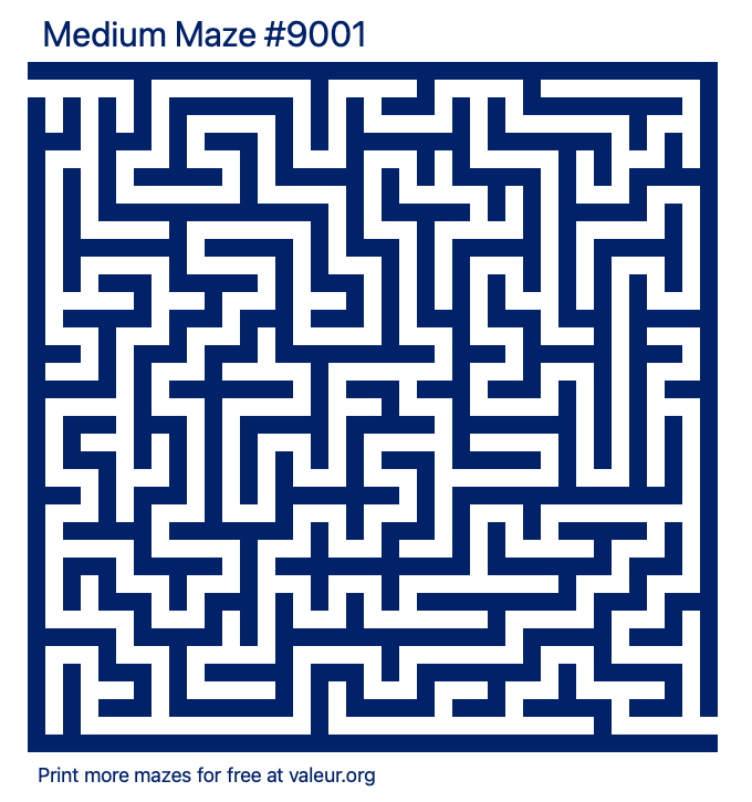 Free Printable Medium Maze number 9001