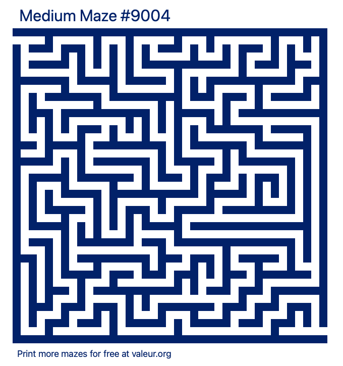 Free Printable Medium Maze number 9004