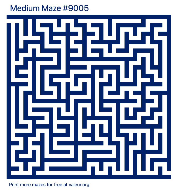 Free Printable Medium Maze number 9005