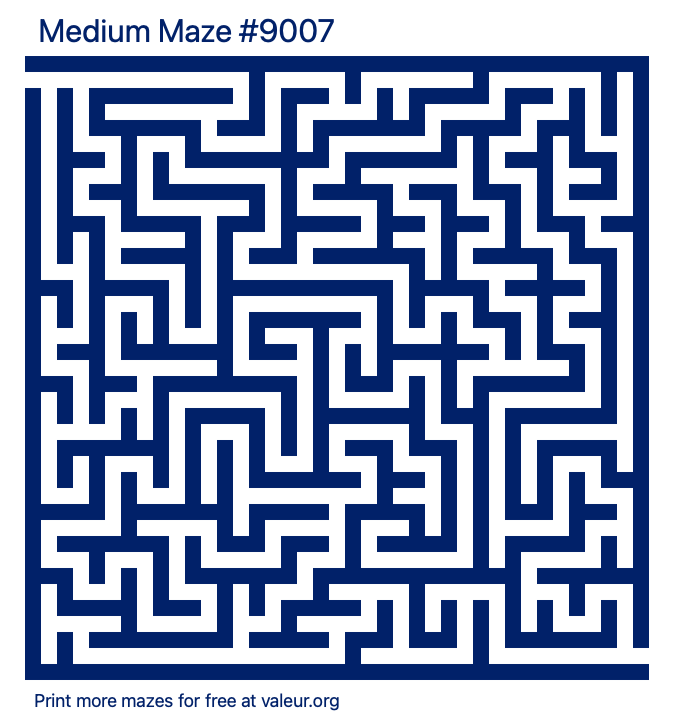 Free Printable Medium Maze number 9007