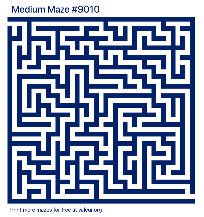 Free Printable Medium Maze number 9010