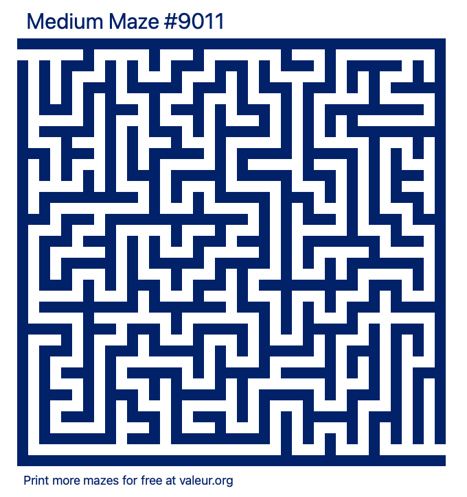 Free Printable Medium Maze number 9011