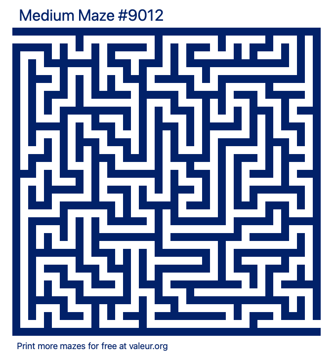 Free Printable Medium Maze number 9012