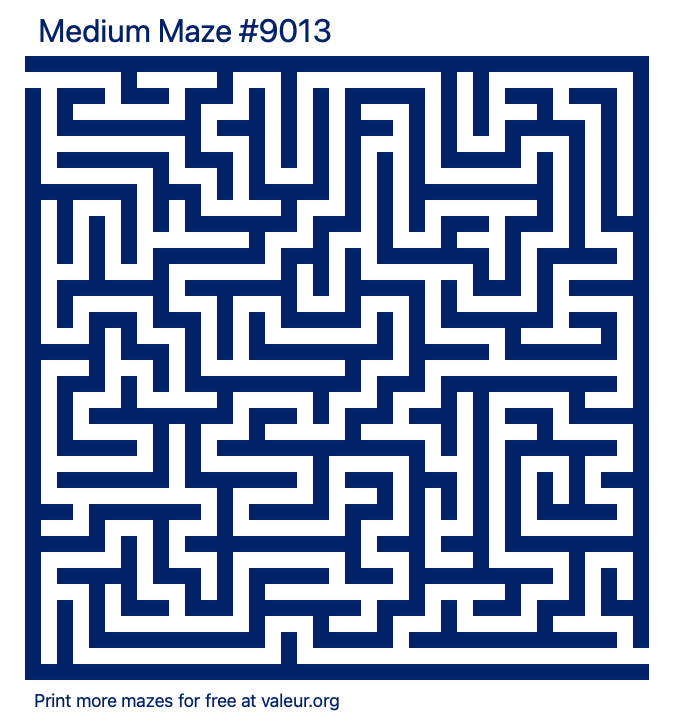 Free Printable Medium Maze number 9013