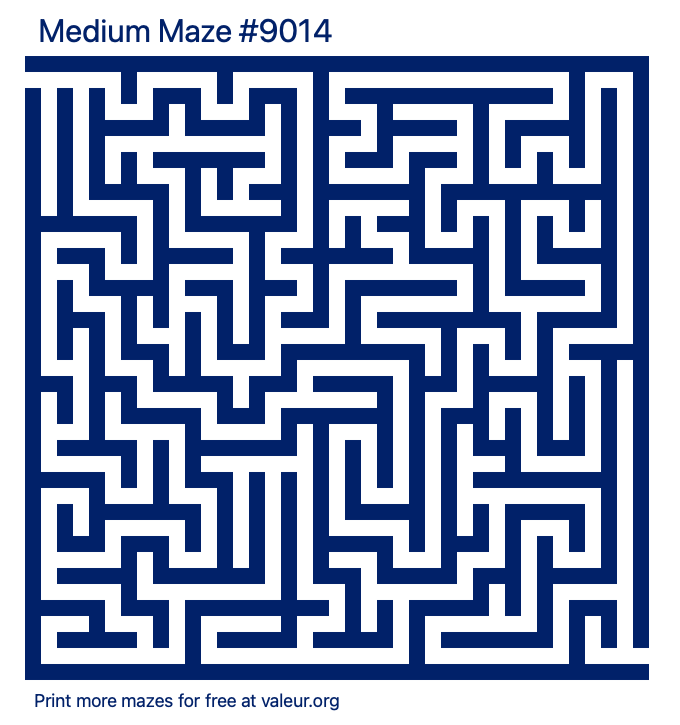 Free Printable Medium Maze number 9014