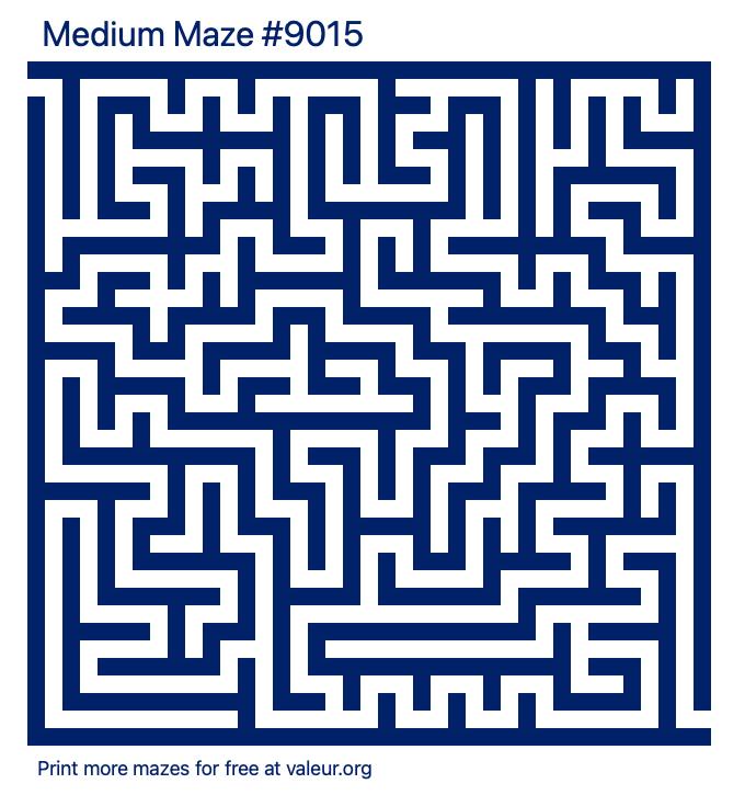 Free Printable Medium Maze number 9015