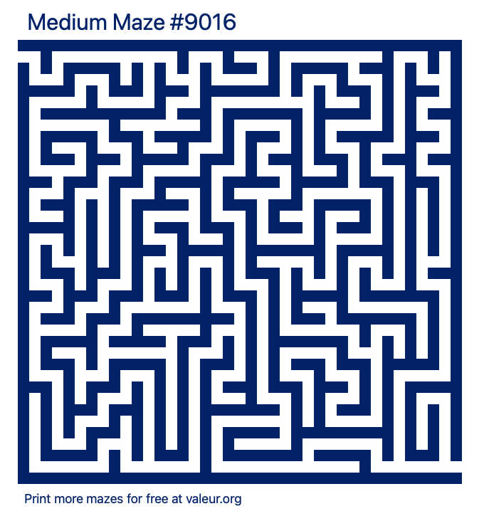 Free Printable Medium Maze number 9016
