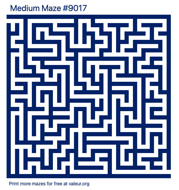 Free Printable Medium Maze number 9017