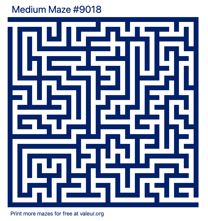 Free Printable Medium Maze number 9018