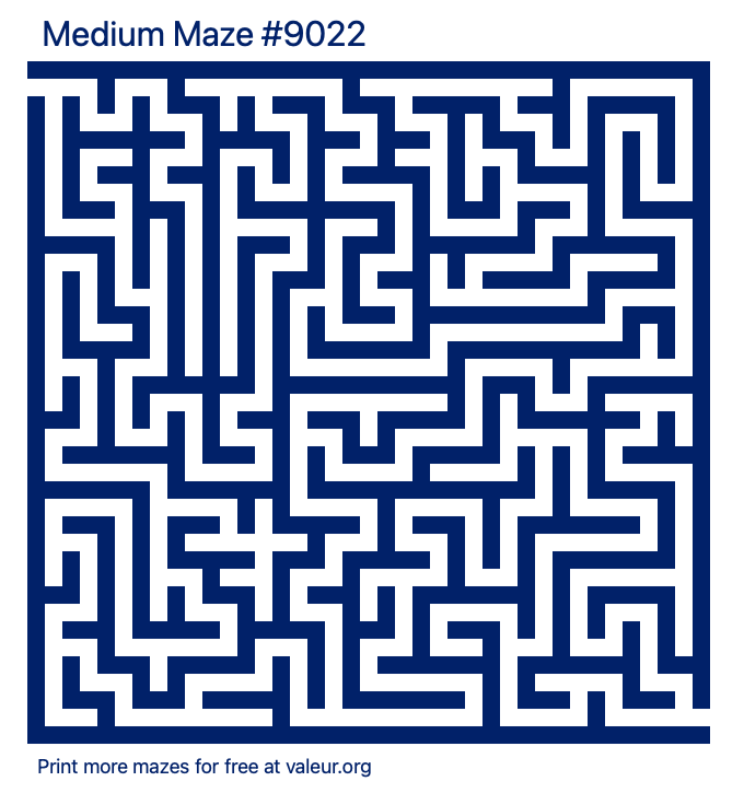 Free Printable Medium Maze number 9022