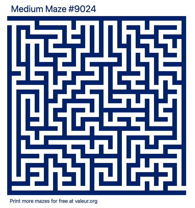 Free Printable Medium Maze number 9024