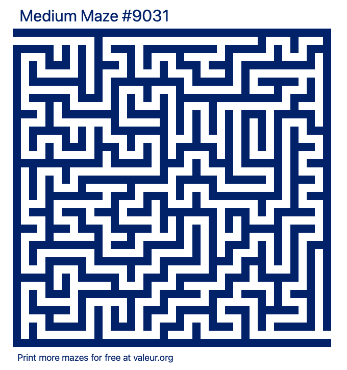 Free Printable Medium Maze number 9031