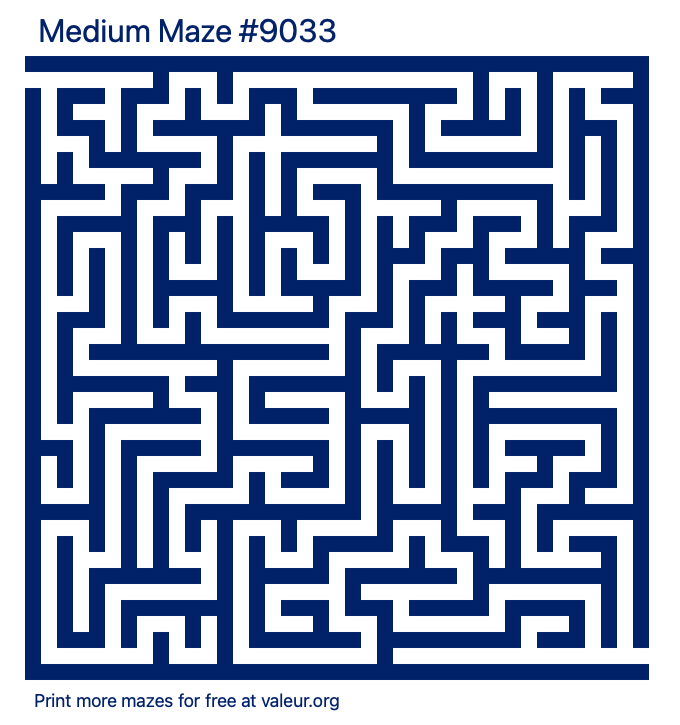 Free Printable Medium Maze number 9033