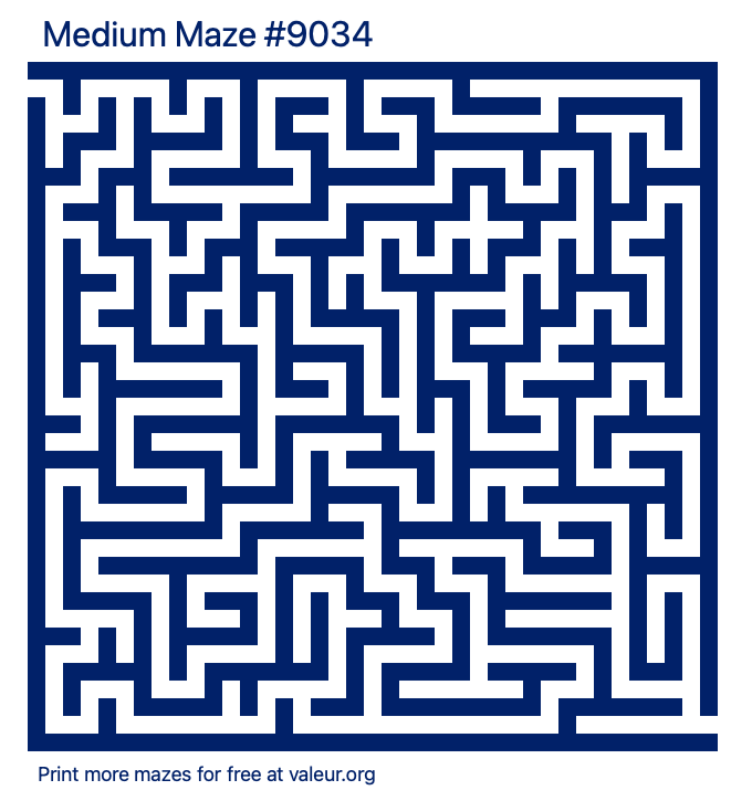 Free Printable Medium Maze number 9034