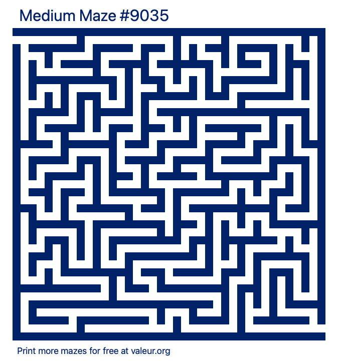 Free Printable Medium Maze number 9035