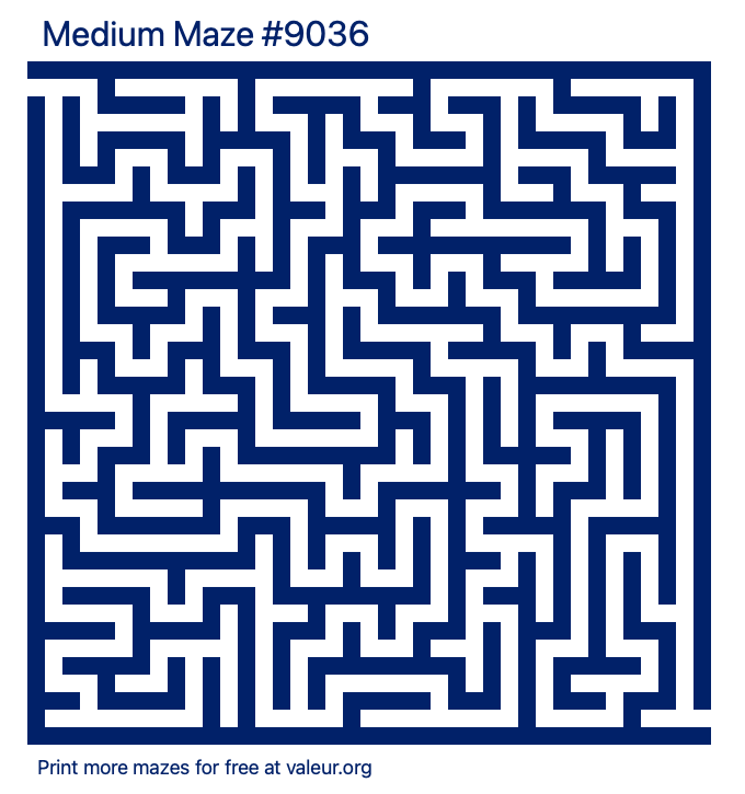 Free Printable Medium Maze number 9036