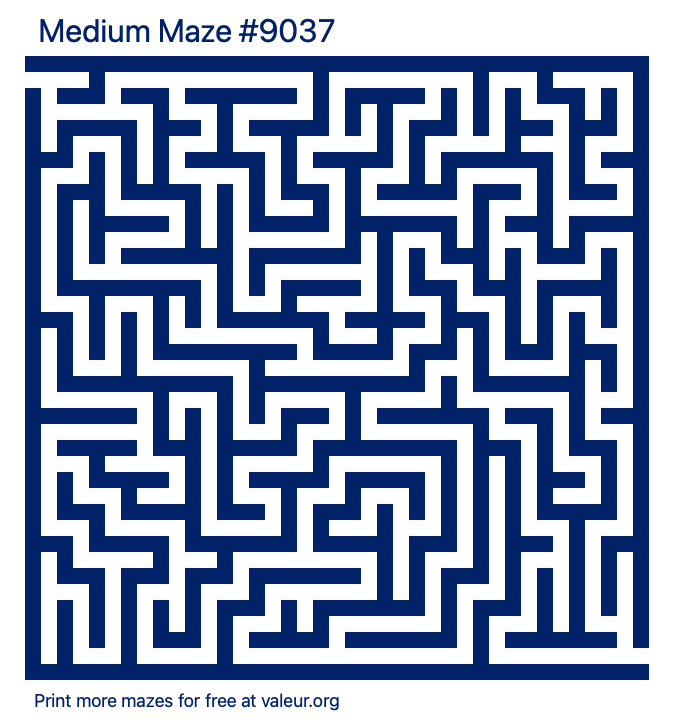 Free Printable Medium Maze number 9037