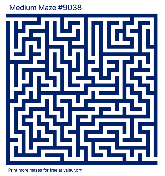 Free Printable Medium Maze number 9038