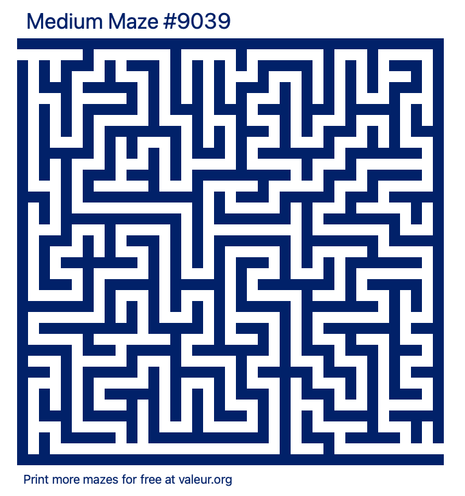 Free Printable Medium Maze number 9039