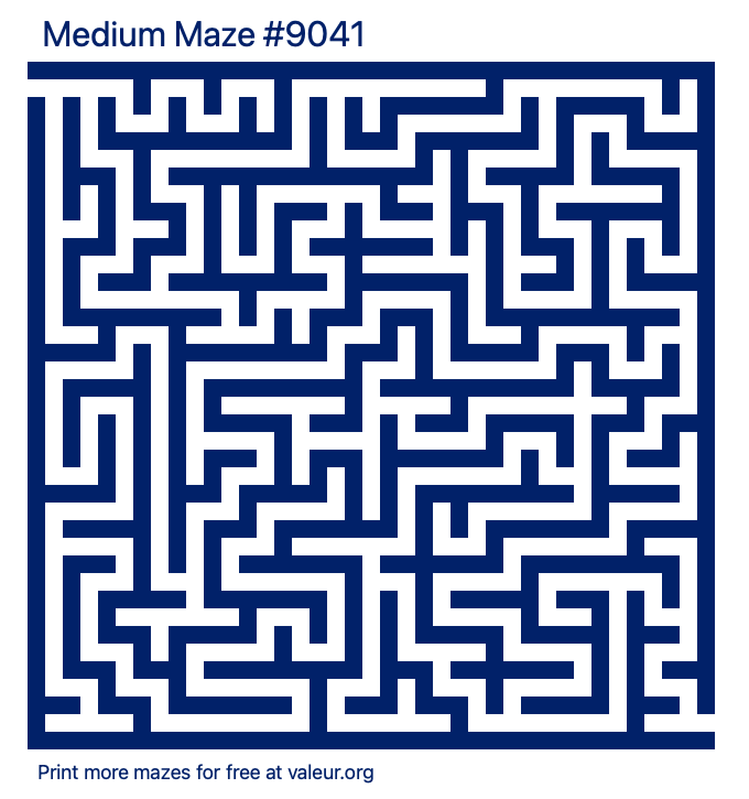 Free Printable Medium Maze number 9041