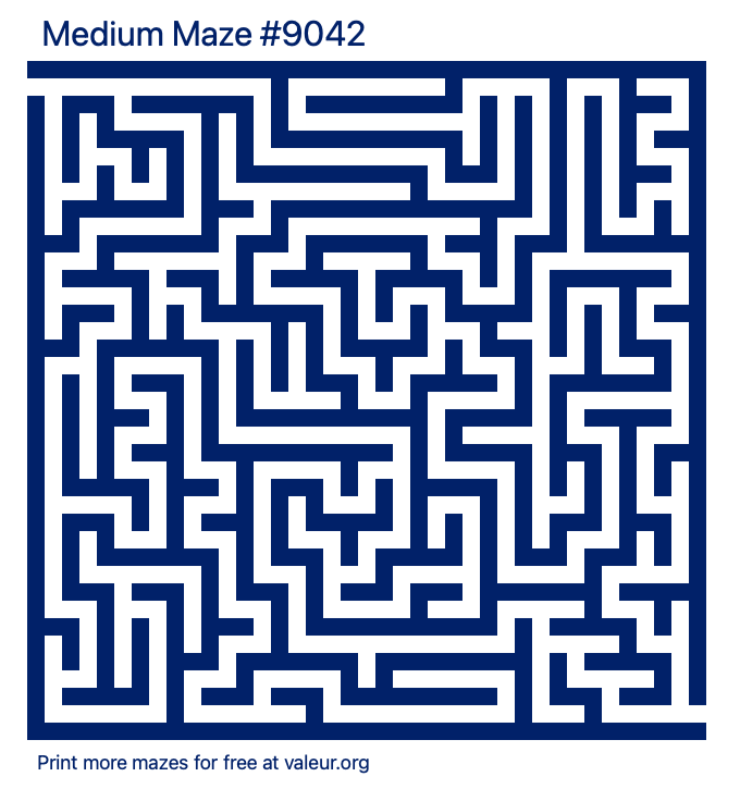Free Printable Medium Maze number 9042