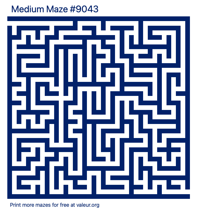 Free Printable Medium Maze number 9043